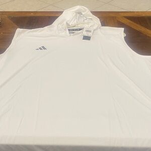 adidas White Hooded Sleeveless Training Top (Bundle Me)